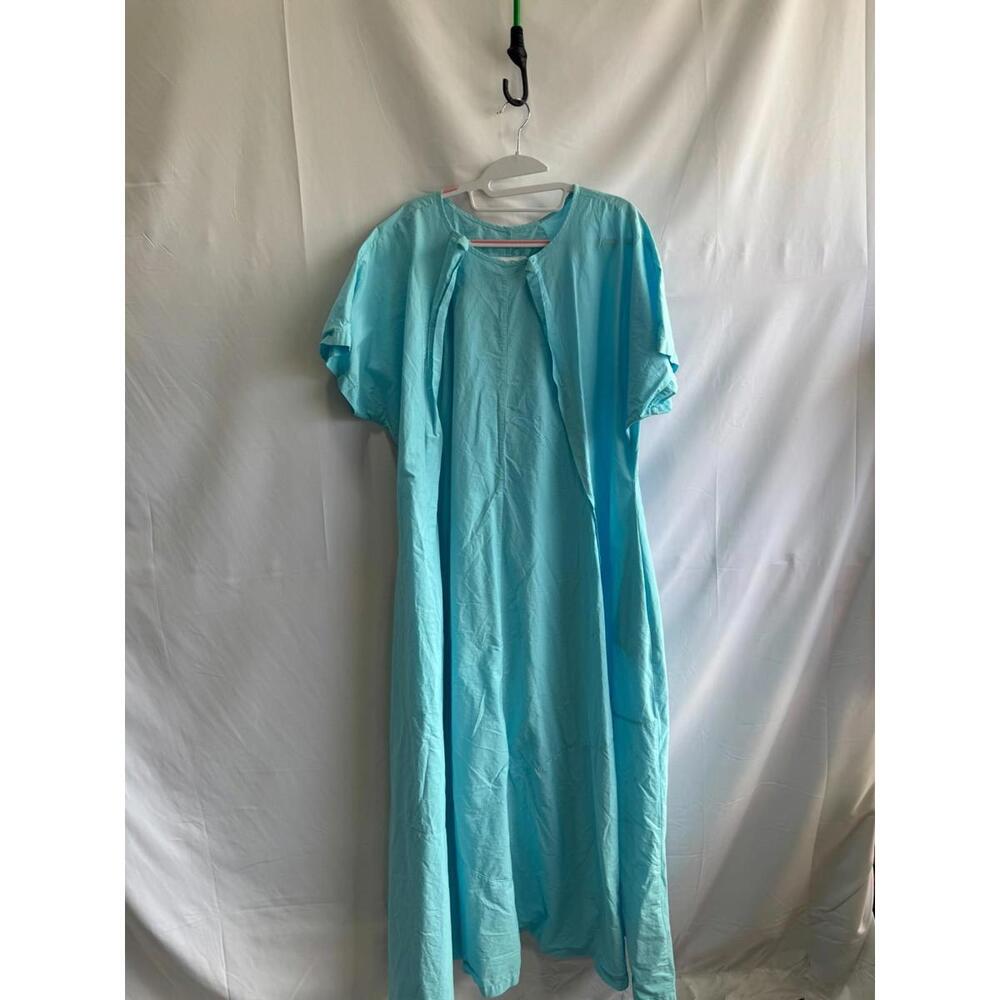 MM6 Maison Margiela Blue Cotton Poplin Maxi Dress Size 6 with Stains - Picture 5 of 10